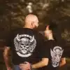 Couple wearing the DROW Rebel Valkyrie and the DROW Warrior T-Shirts with a bold statement of resilience and strength, fierce independence and rebellious attitude